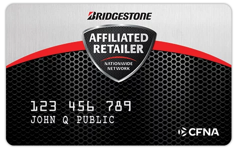 An image of Bridgestone Affiliated Retailer card.