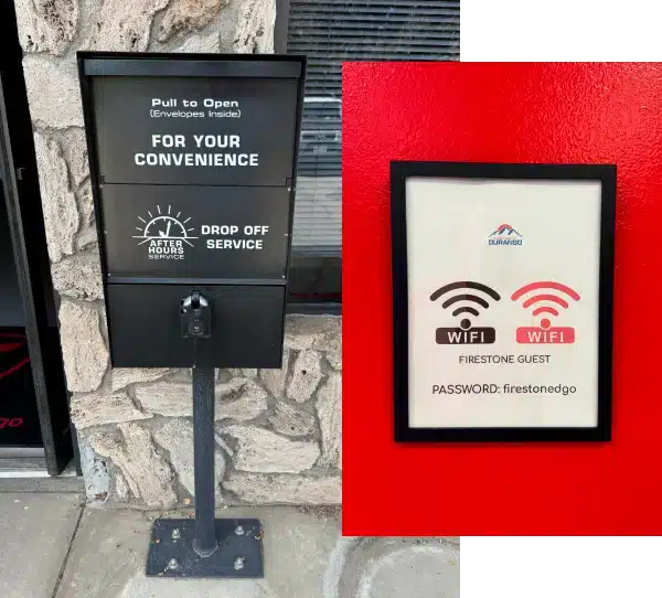 wifi sign and after hour box